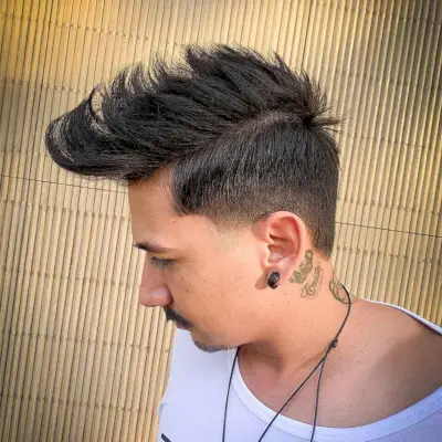 Faux hawk + taper fade