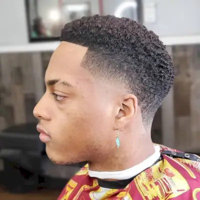 Curly taper fade
