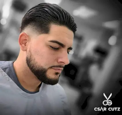 Slick back taper fade