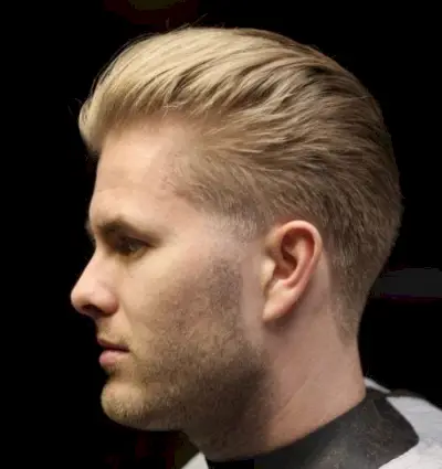 Airy Textured Medium Pompadour with Taper Fade