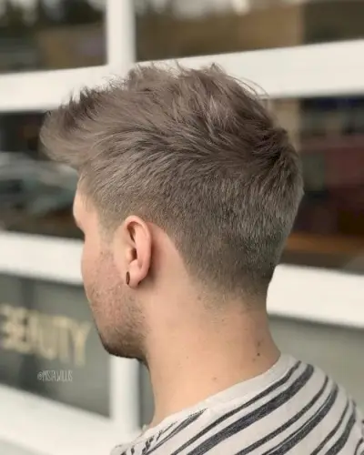 Textured Hairstyle with Blended Taper Fade