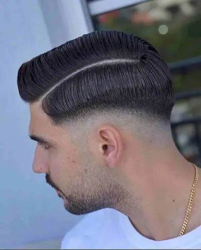 Pompadour Drop Fade with Beard