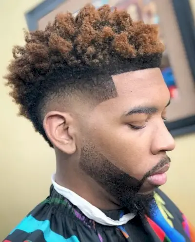 Afro Blowout with Drop Fade