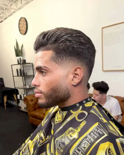 Faux Hawk with Temple Fade and Beard