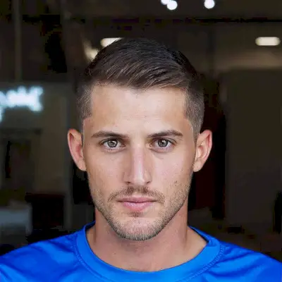 Brown Comb Over with Short Sides for Men