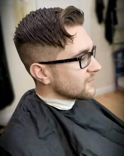 Stylish Long Comb Over with Undercut
