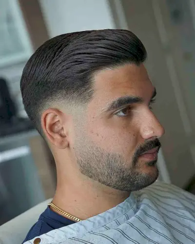 Short Combover with a Beard Fade