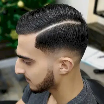 Mid Fade Comb Over
