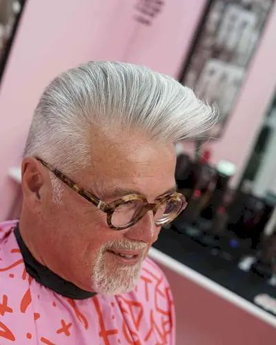 Handsome Comb Over for Older Men with Glasses