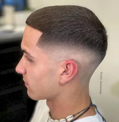 The Short Buzz Cut with Mid Fade