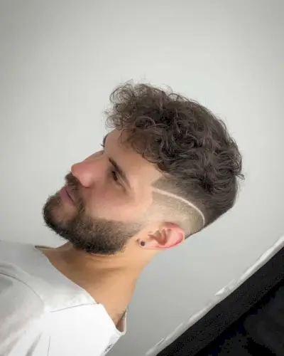 Short Curly Top and Shaped Beard
