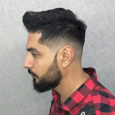Full Beard and Undercut Fade Hairstyle