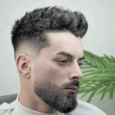short spiky beard fade