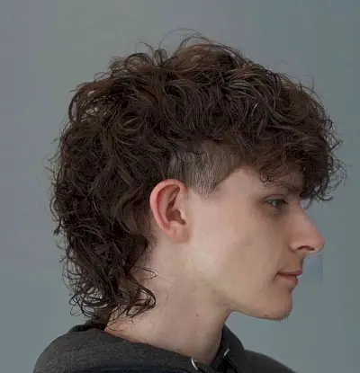 Tousled Curls with Mid-length Mullet Haircut for Boys