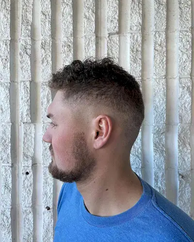 Fresh Fade on Short Curly Hair for Men