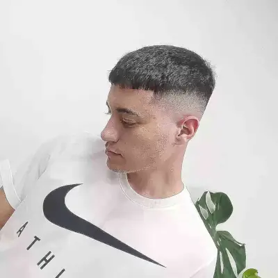 Short Faded Modern Cropped Cut with Shaved Sides