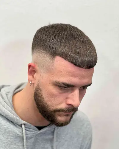 French Short Crop with a Fringe and Fade