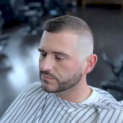 Very Short Faded Buzz Cut for Men