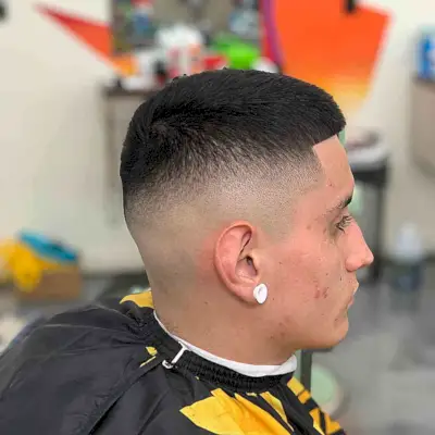 Short Thick Hair with High Skin Faded Sides and Nape