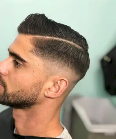 Zero Fade on Comb Over Crew Cut
