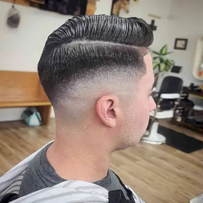 Mens Low Bald Fade and Comb Over Haircut