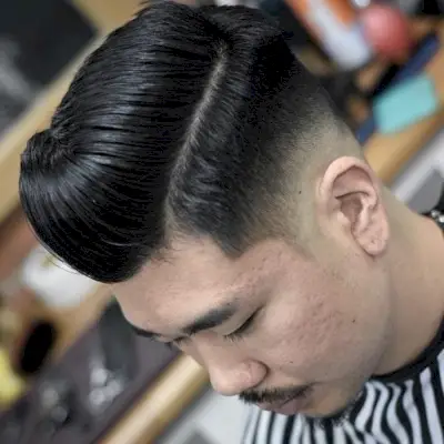 Long Comb Over Bald Fade