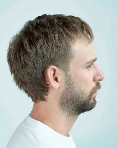 Low-Maintenance Shaggy Low Taper Fade