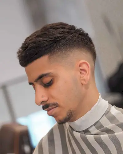 The Crew Cut with a Seamless low taper Fade