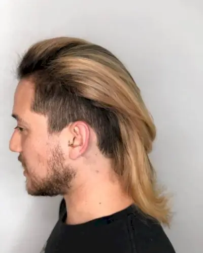 Vintage Low Taper Fade for Long Hair slicked back