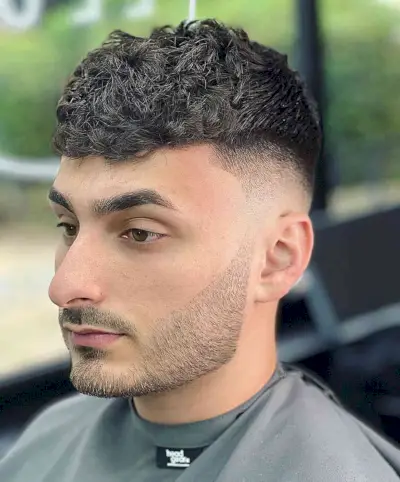 Textured Curly Fringe for Guys with curly hair