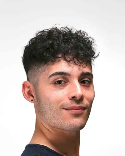 Curled Faux Hawk with Textured Fringe on Guys