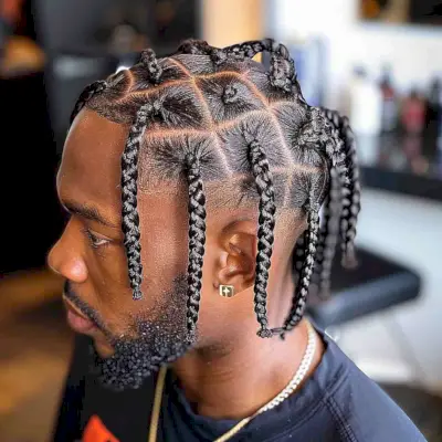 Short hair braids for men