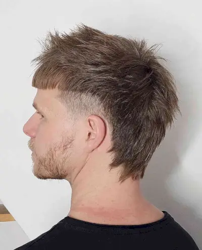 Choppy Mullet with a Temp Fade for Men