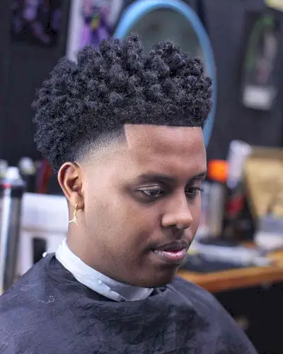 Kinky Temp Fade for Black Men