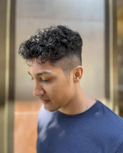 Curly High Fade for Guys