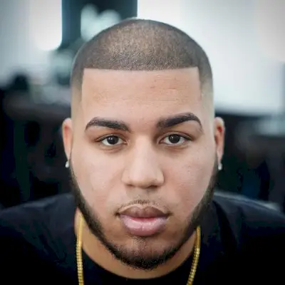 Classic Caesar with Box Fade for Black Men