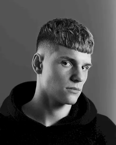 Caesar Cut with Tapered Sides