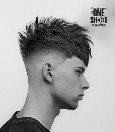 Short Spiky Hair with Faded Sides