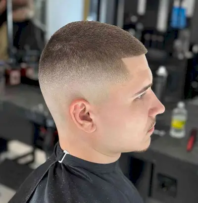 Mens short buzz cut