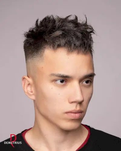 messy crew cut for men