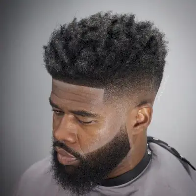 Kinky Hair High Top with Fade