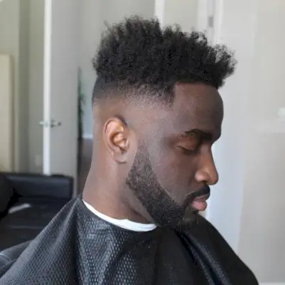 High Top for Naturally Curly Hair with Bald Fade