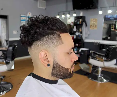 Curly Hair with a Slicked Back Style