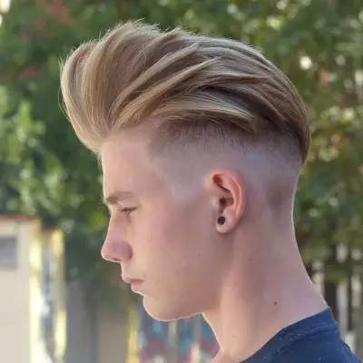 Layered slicked back pompadour