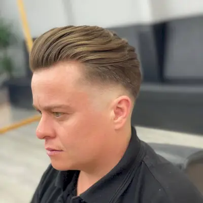 Slicked back with finger comb style