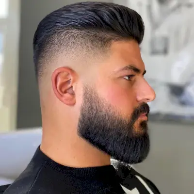 Classic Slicked Back Hair with a Beard