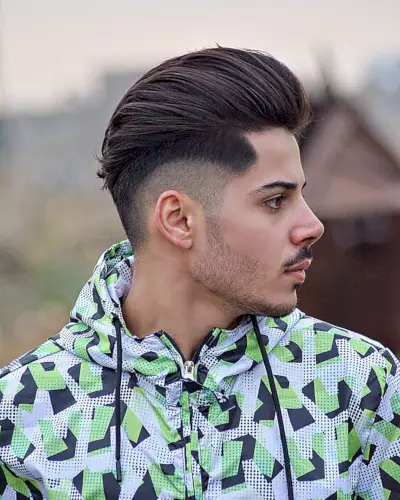 Slicked Back Undercut with Longer Hair on Top