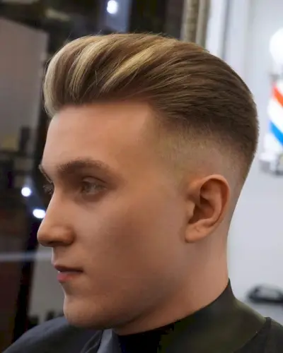 Slicked Back Hairstyle + Skin Fade