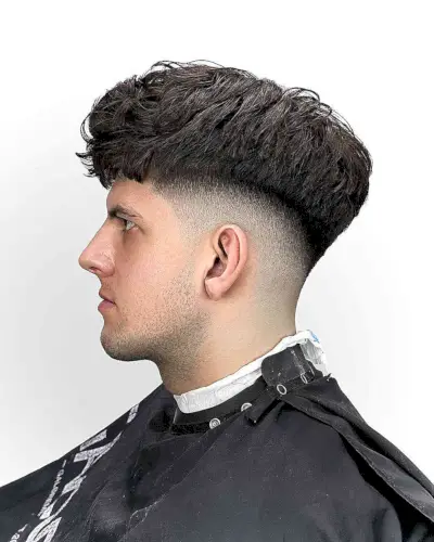 Very Thick Hair with a Drop Fade for Guys 