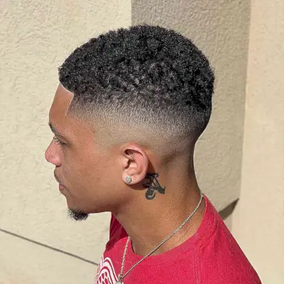 Clean Line Up and Bald Fade Haircut for Men with Thick Hair